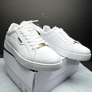 GUESS Women's Renzy Low Top Lace Up Womens Sneakers White US 7.5.‎